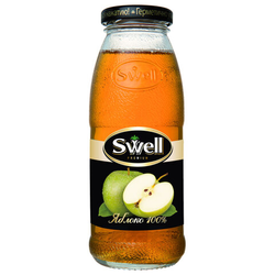 Сок яблочный SWELL осветленный в стеклянной бутылке 0,25 л, 4040207390