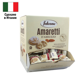 Печенье в индивидуальной упаковке миндальное FALCONE ''Amaretti'', 100 штук по 10 г, 1 кг, ИТАЛИЯ, MC-