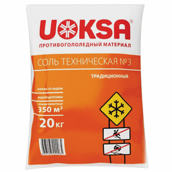 Реагент противогололёдный 20 кг UOKSA соль техническая 3, мешок