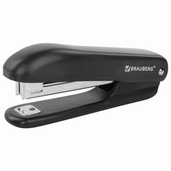 Степлер 10 BRAUBERG ''SX-19'', до 12 листов, с антистеплером, черный, 228587