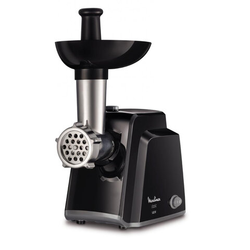 Мясорубка MOULINEX ME105830, 1400 Вт, производительность 1,7 кг/мин, 2 насадки, реверс, пластик, чер