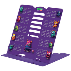 Подставка для книг и учебников большая BRAUBERG KIDS ''Monsters'' с таблицей умножения, регулируемый у