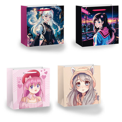 Пакет подарочный НАБОР 4 штуки, 30х10х30 см, ''Anime'', ламинированный, ЗОЛОТАЯ СКАЗКА, 700868