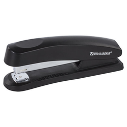 Степлер 24/6, 26/6 BRAUBERG ''Standard+'', до 30 листов, полнозагрузочный,черный, 228606