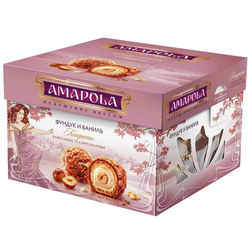 Конфеты глазированные AMAPOLA ''Фундук и Ваниль'' вафельные 100 г