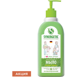 Мыло жидкое 500 мл SYNERGETIC ''Луговые травы'', гипоаллергенное, биоразлагаемое, дозатор, 105053