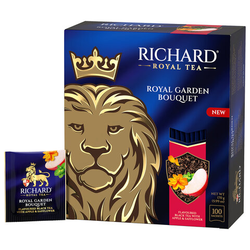 Чай RICHARD ''Royal Garden Bouquet'' черный с яблоком и мятой, 100 пакетиков по 1,7 г, 102737