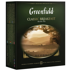 Чай GREENFIELD ''Classic Breakfast'' черный, 100 пакетиков в конвертах по 2 г, 0582