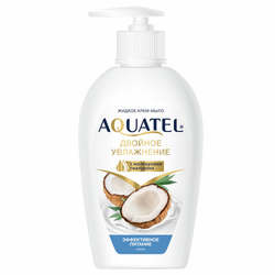 Мыло-крем 280 г AQUATEL ''Кокосовое молочко'' увлажняющее, эффективное питание, дозатор, 5256