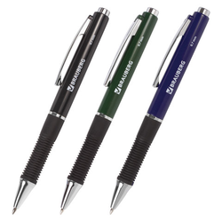 Ручка шариковая автоматическая с грипом BRAUBERG ''Style'', СИНЯЯ, корпус ассорти, узел 0,7 мм, линия