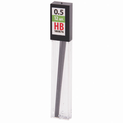 Грифели запасные 0,5 мм, HB, STAFF ''EVERYDAY'' MPL-876, КОМПЛЕКТ 12 шт., 180876
