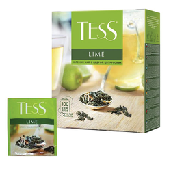 Чай TESS ''Lime'' зеленый с цедрой цитрусовых, 100 пакетиков в конвертах по 1,5 г, 2098-09