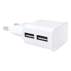 Зарядное устройство сетевое (220 В) RED LINE NT-2A, 2 порта USB, выходной ток 2,1 А, белое, УТ000009