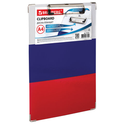 Доска-планшет BRAUBERG ''Flag'' с прижимом А4 (226х315 мм), российский флаг, картон/ламинированная бум