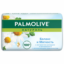 Мыло туалетное 90 г, PALMOLIVE НАТУРЭЛЬ ''Экстракт ромашки и витамин Е'', баланс и мягкость, 869349503