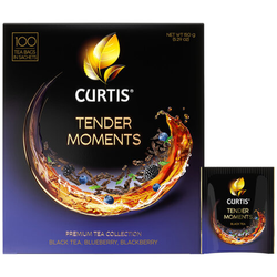 Чай CURTIS ''Tender Moments'' черный со вкусом ягод и мяты, 100 пакетиков в конвертах по 1,5 г, 102121
