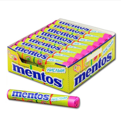 Жевательное драже MENTOS (Ментос) ''Кислый'', 37,5 г