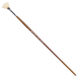 Кисть художественная профессиональная BRAUBERG ART CLASSIC, щетина, веерная,  6, длинная ручка, 200