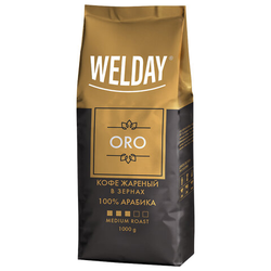 Кофе в зернах WELDAY (ВЭЛДЭЙ) ''ORO'' 1 кг, арабика 100%, БРАЗИЛИЯ, 622410