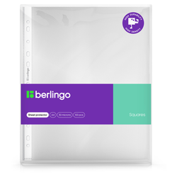 Папка-вкладыш с перфорацией Berlingo ''Squares'', А4, 30мкм, рельефная текстура, матовая SPs_A4030