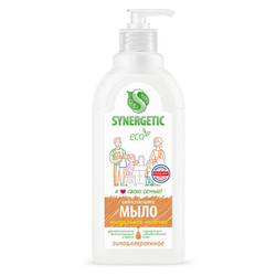 Мыло жидкое 500 мл SYNERGETIC ''Миндальное молочко'', гипоаллергенное, биоразлагаемое, дозатор, 105058