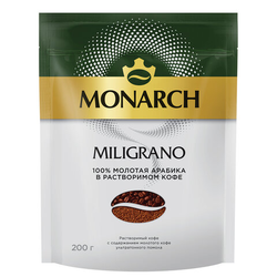 Кофе молотый в растворимом MONARCH ''Miligrano'' 200 г, сублимированный, 8052484