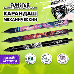 Карандаш механический 0,7 мм с принтом FUNSTER (ФАНСТЕР) ''ANIME'', корпус soft-touch ассорти, 182059