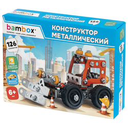 Конструктор металлический ''Бульдозер'', цветной, с подвижными деталями, 126 элементов, BAMBOX (БАМБОК
