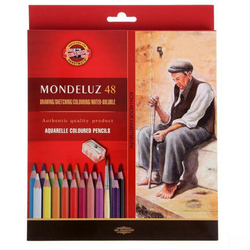 Карандаши цветные акварельные художественные KOH-I-NOOR ''Mondeluz'', 48 цветов, кисть, точилка, европ
