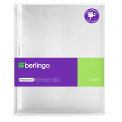 Папка-вкладыш с перфорацией Berlingo ''Squares'', А4, 70мкм, рельефная текстура, матовая, в пакете SPs
