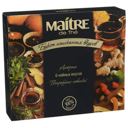 Чай MAITRE ''Букет изысканных вкусов'' ассорти 6 вкусов, НАБОР 30 пакетиков, бак026