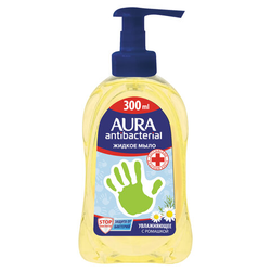 Мыло-крем жидкое, 300 мл, AURA ''Antibacterial'', антибактериальное, ''Экстракт ромашки'', дозатор, 2841
