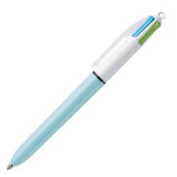 Ручка шариковая автоматическая BIC ''4 Colours'', 4 цвета (голубой,фиолетовый, розовый, салатовый), уз