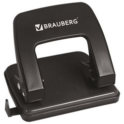 Дырокол металлический BRAUBERG ''Classic'', до 25 л., черный, 229697