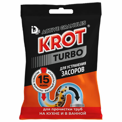 Средство для прочистки канализационных труб в гранулах 90 г КРОТ ''Turbo'', 4000028