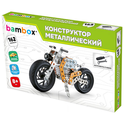 Конструктор металлический ''Мотоцикл'', с подвижными деталями, 162 элемента, BAMBOX (БАМБОКС), 666364