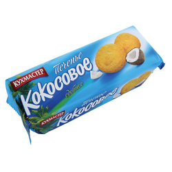 Печенье КУХМАСТЕР ''Кокосовое'', песочное, с кокосовой стружкой, 270 г, 204407