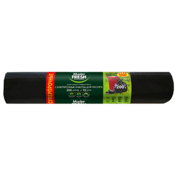 Мешки для мусора 200 л, XXXL, суперпрочные, черные, 34 мкм, 10 шт., MASTER FRESH