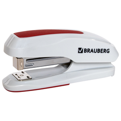 Степлер 24/6, 26/6 BRAUBERG ''Extra'', до 30 листов, серо-красный, 229088