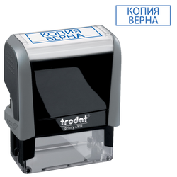 Штамп стандартный ''КОПИЯ ВЕРНА'', оттиск 38х14 мм, синий, TRODAT 4911P4-3.45, 53577