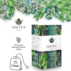 Чай NIKTEA ''Горный Чабрец'' черный, 25 пакетиков в конвертах по 2 г, TALTHA-DP0055