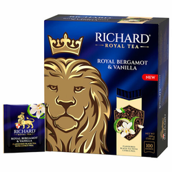 Чай RICHARD ''Royal bergamot & vanilla'' черный, 100 пакетиков в конвертах по 2 г, 102736