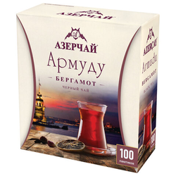 Чай АЗЕРЧАЙ ''Армуду'' черный с бергамотом, 100 пакетиков по 1,6 г, 420535