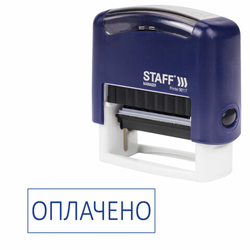 Штамп стандартный STAFF ''ОПЛАЧЕНО'', оттиск 38х14 мм, ''Printer 9011T'', 237421