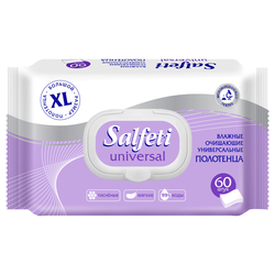 Полотенца влажные Salfeti Universal, 60шт., очищающие, универсальные, с пластиковым клапаном 72586