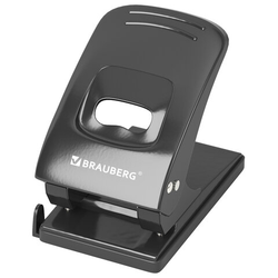 Дырокол металлический BRAUBERG ''Office style'', до 60 листов, черный, 273956
