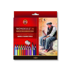 Карандаши цветные акварельные художественные KOH-I-NOOR ''Mondeluz'', 36 цветов, кисть, точилка, европ